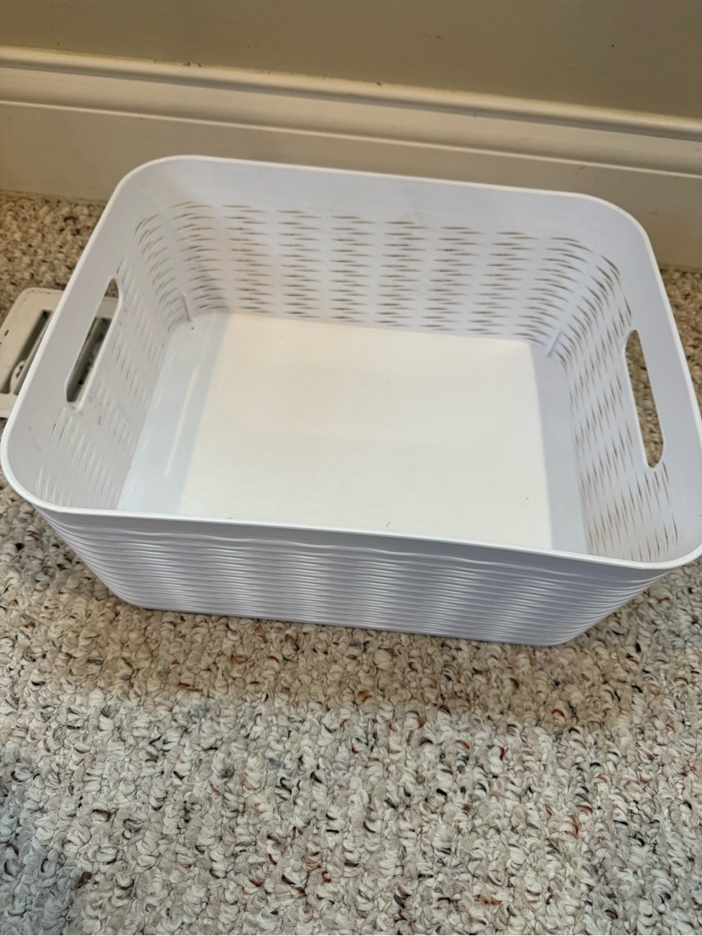 White Woven-Style Storage Basket - Brand Unspecified